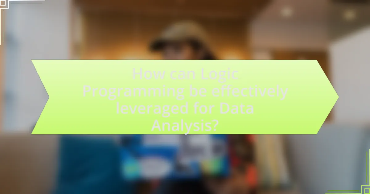 How can Logic Programming be effectively leveraged for Data Analysis?