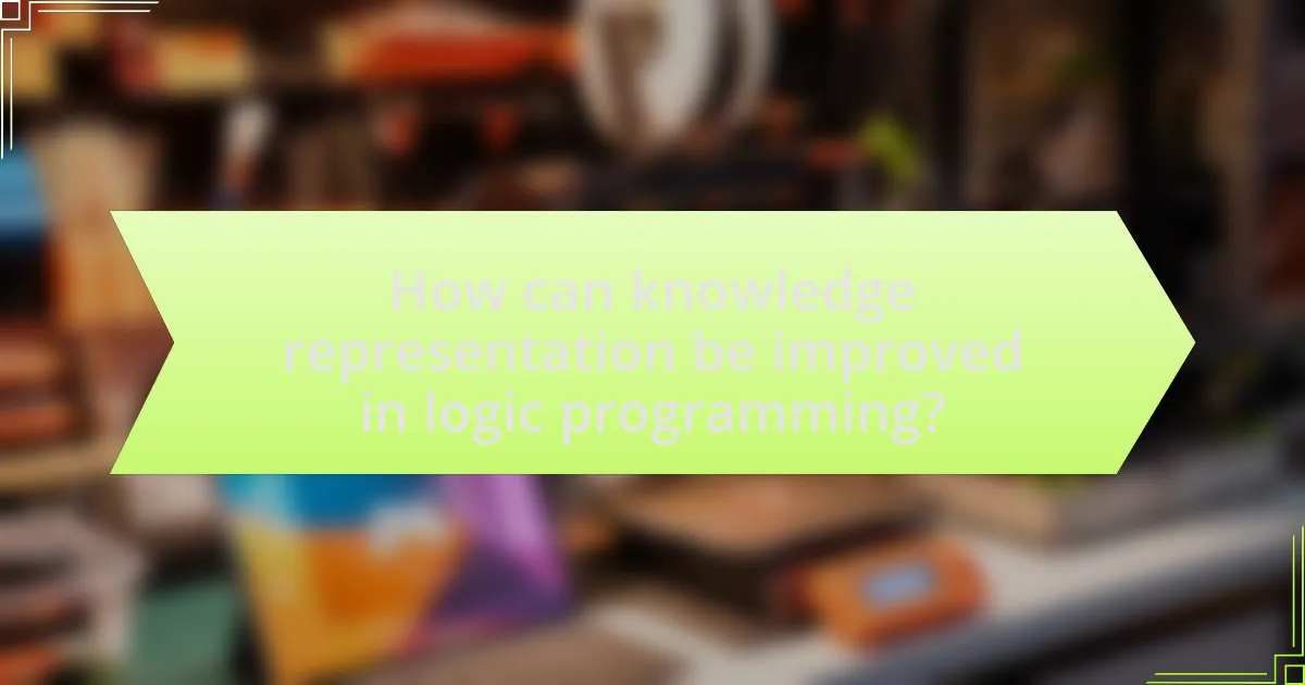 How can knowledge representation be improved in logic programming?
