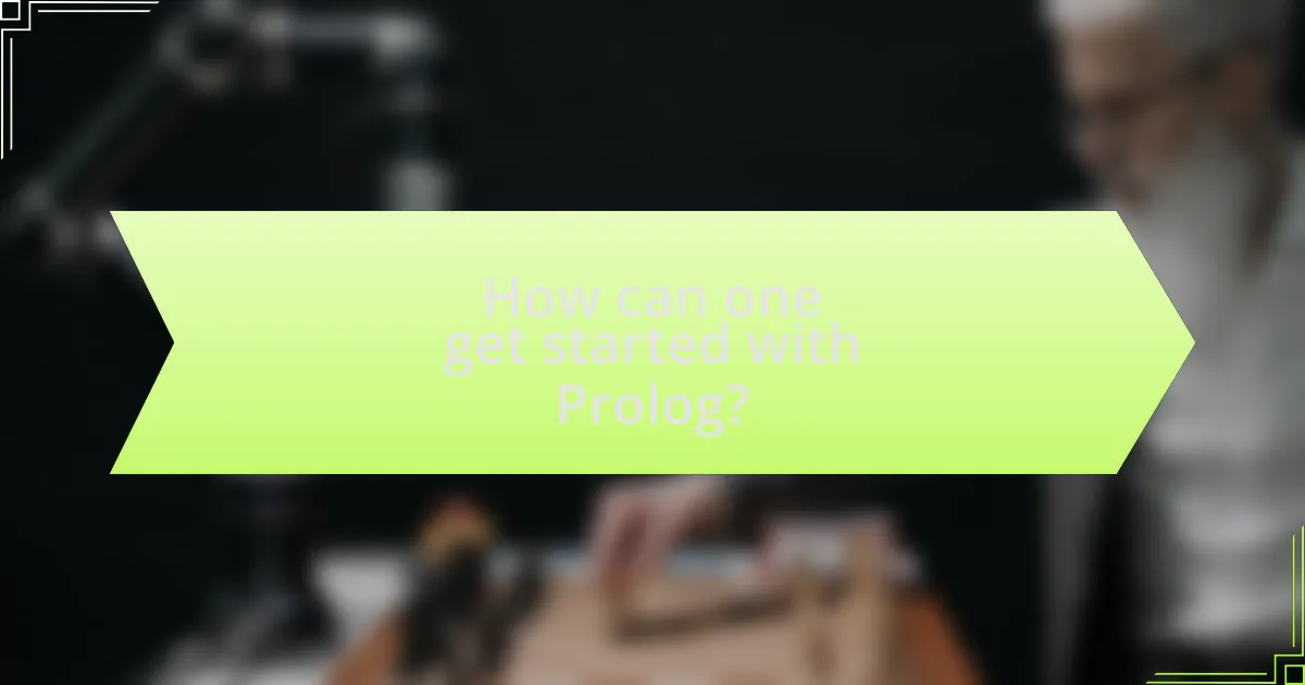 How can one get started with Prolog?