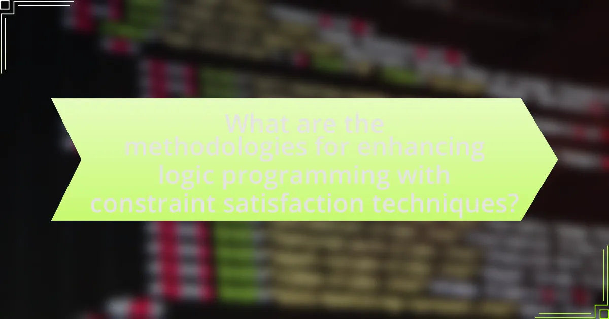 What are the methodologies for enhancing logic programming with constraint satisfaction techniques?