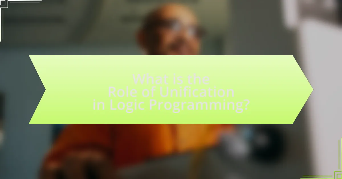 What is the Role of Unification in Logic Programming?